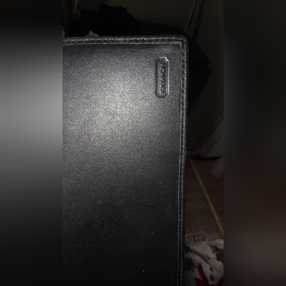 Coach Black Patterned Checkbook Cover - image 5